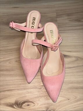ma’am Pink Suede Pointed-Toe Heel - The Ruth